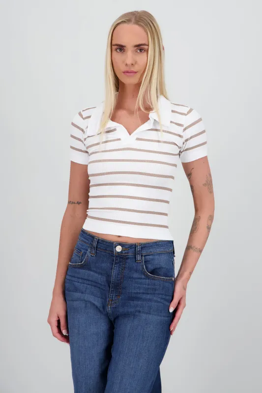 Top seamless rayas cuello polo sold by Shasa