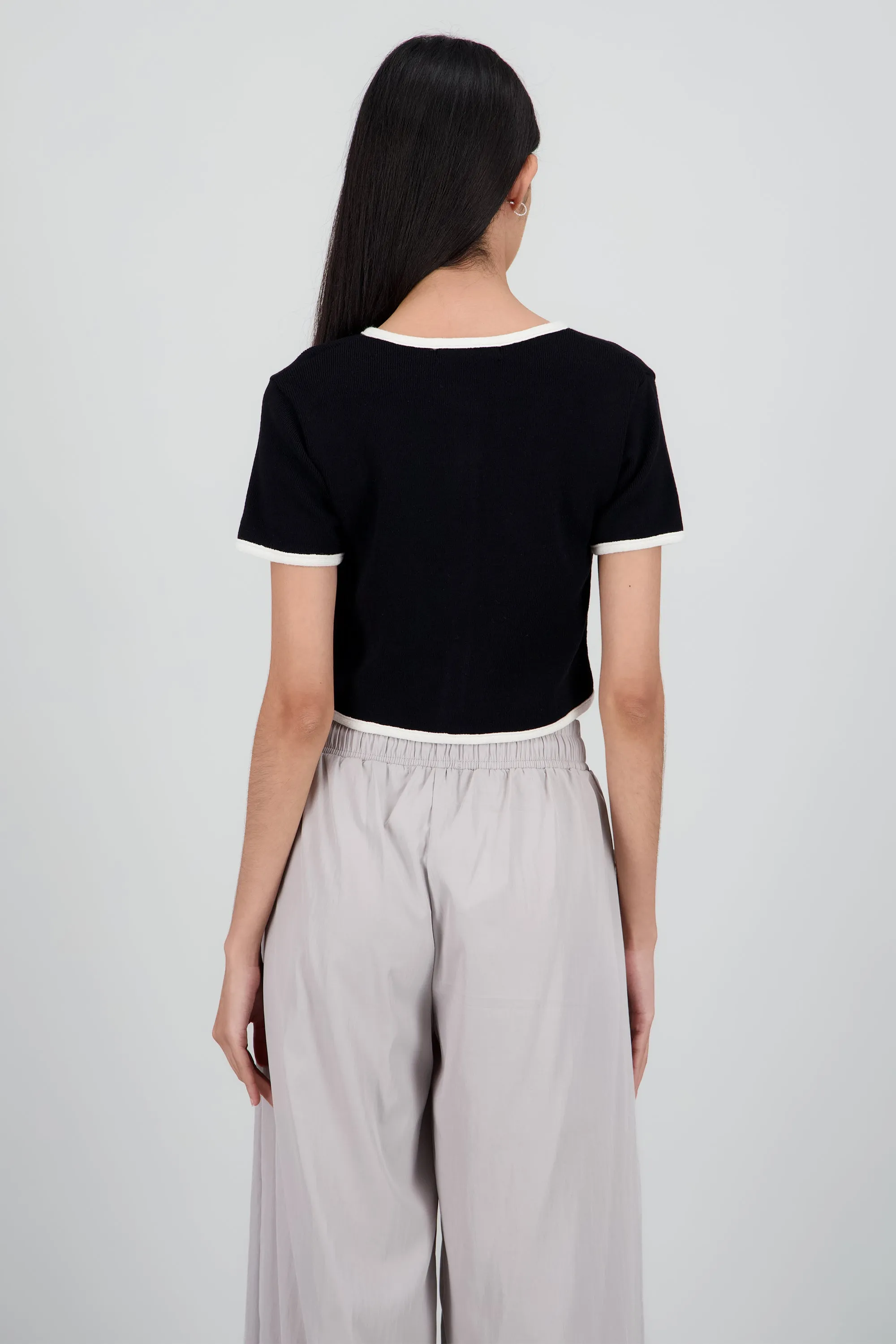 Top tejido manga corta contraste sold by Shasa product image thumbnail 4