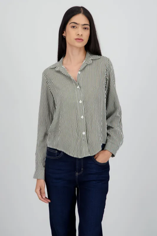 Camisa Rayas Asimétrica sold by Shasa