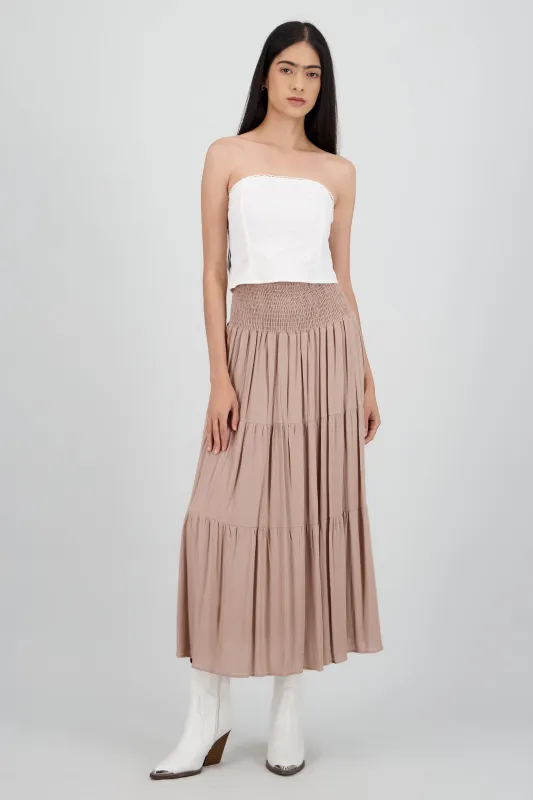 Falda cintura smock sold by Shasa