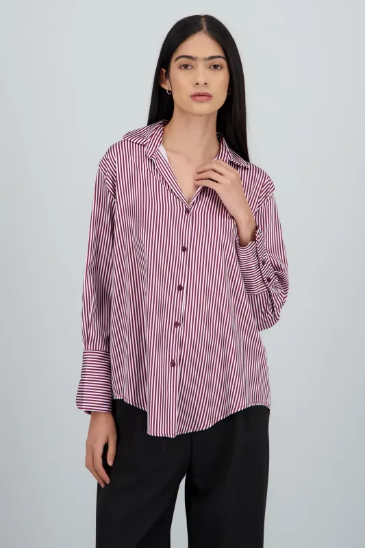 Blusa satin rayas manga larga Hypsters sold by Shasa