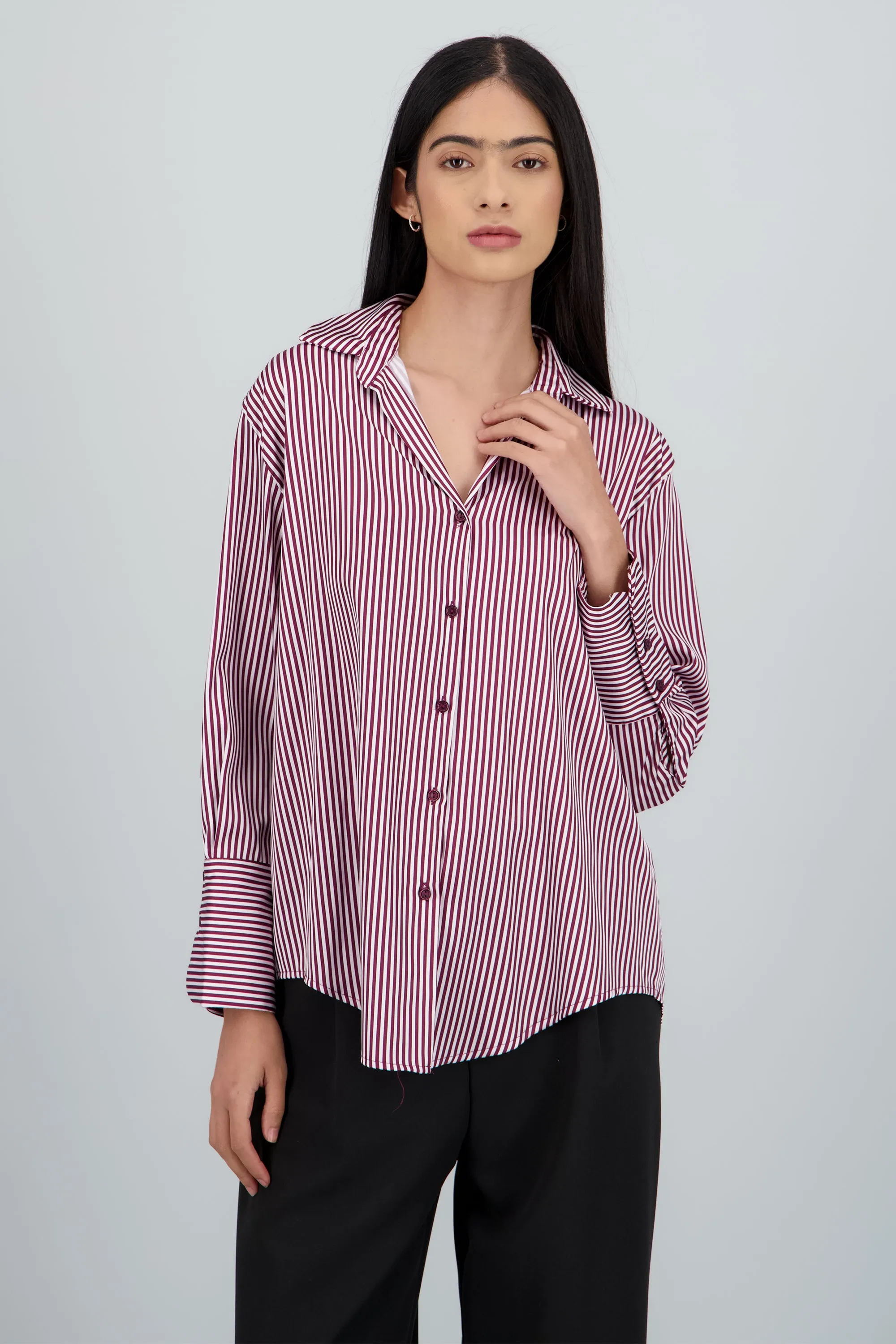 Blusa satin rayas manga larga Hypsters sold by Shasa