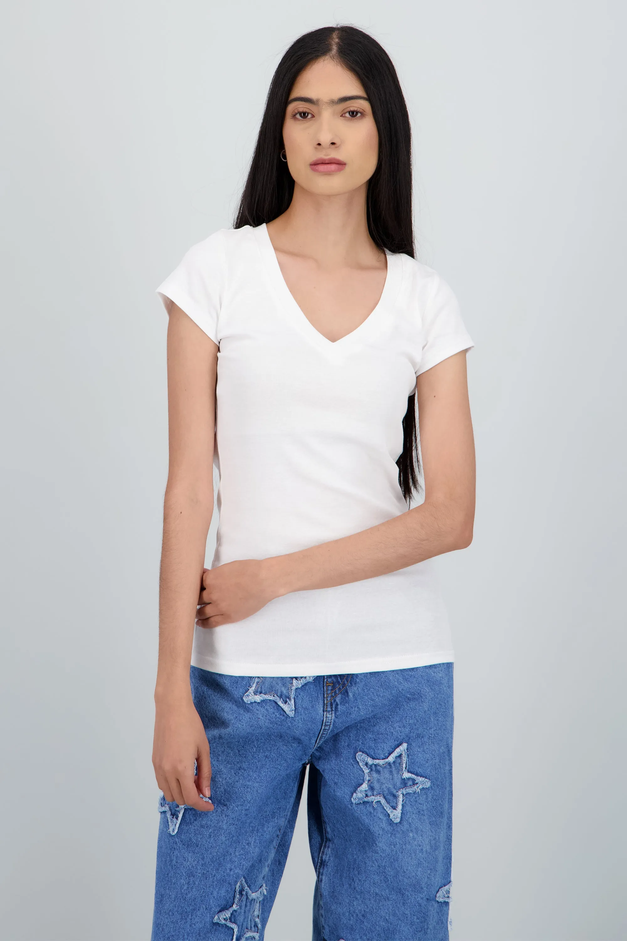 Playera lisa manga corta cuello v sold by Shasa product image thumbnail 2