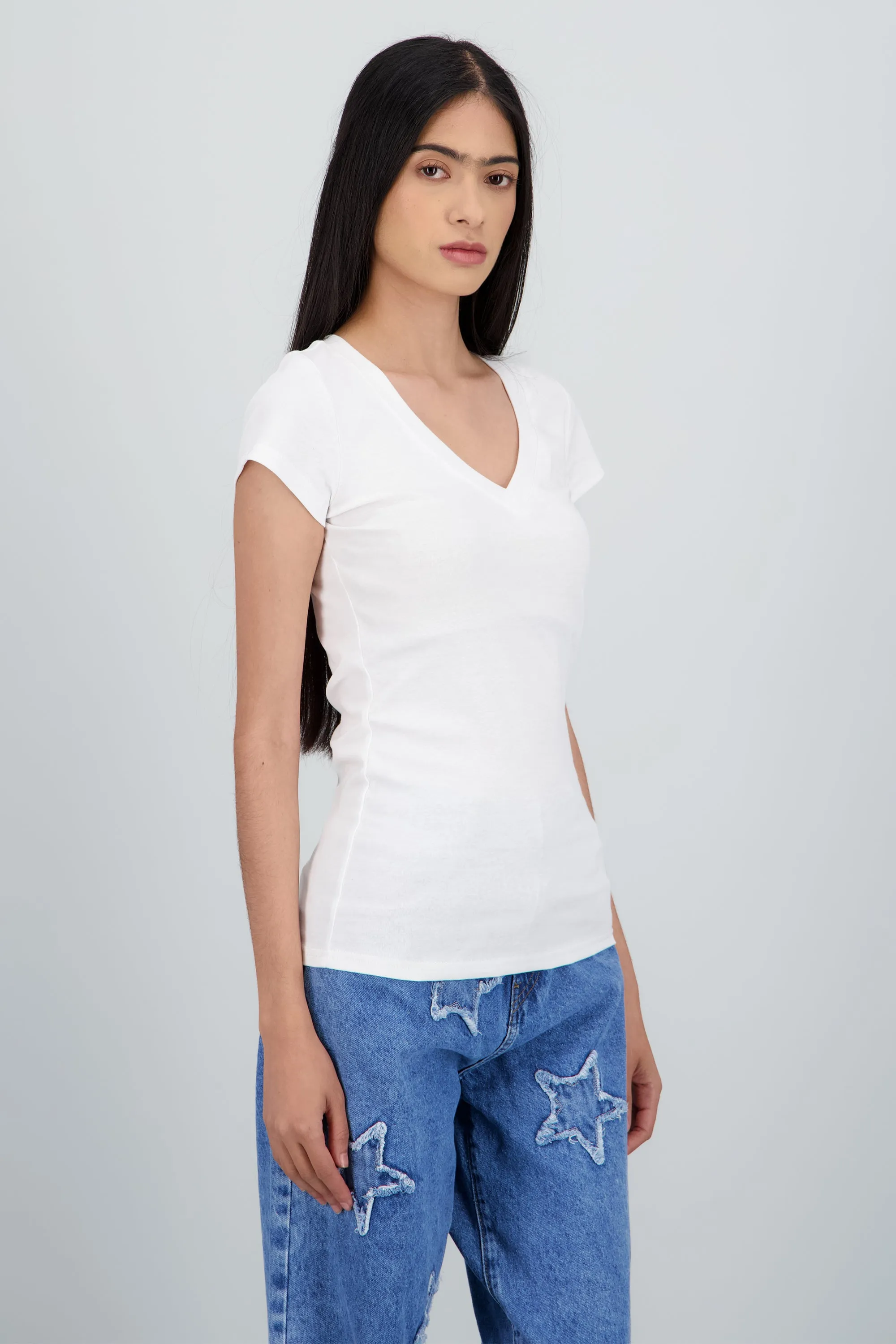 Playera lisa manga corta cuello v sold by Shasa product image thumbnail 3