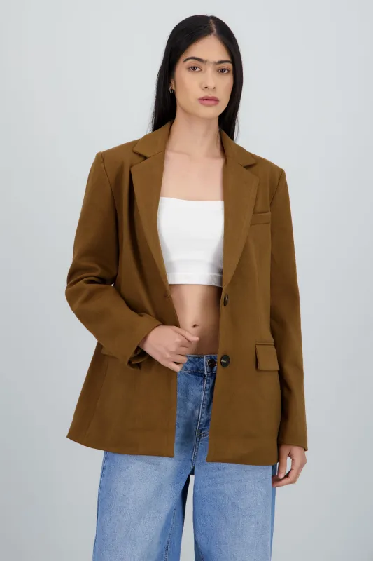 Saco oversized detalle textura sold by Shasa