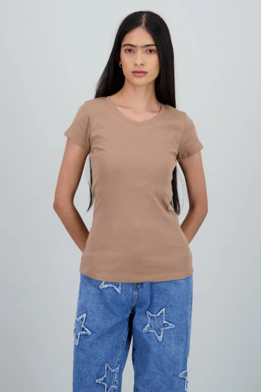 Playera lisa manga corta cuello redondo sold by Shasa