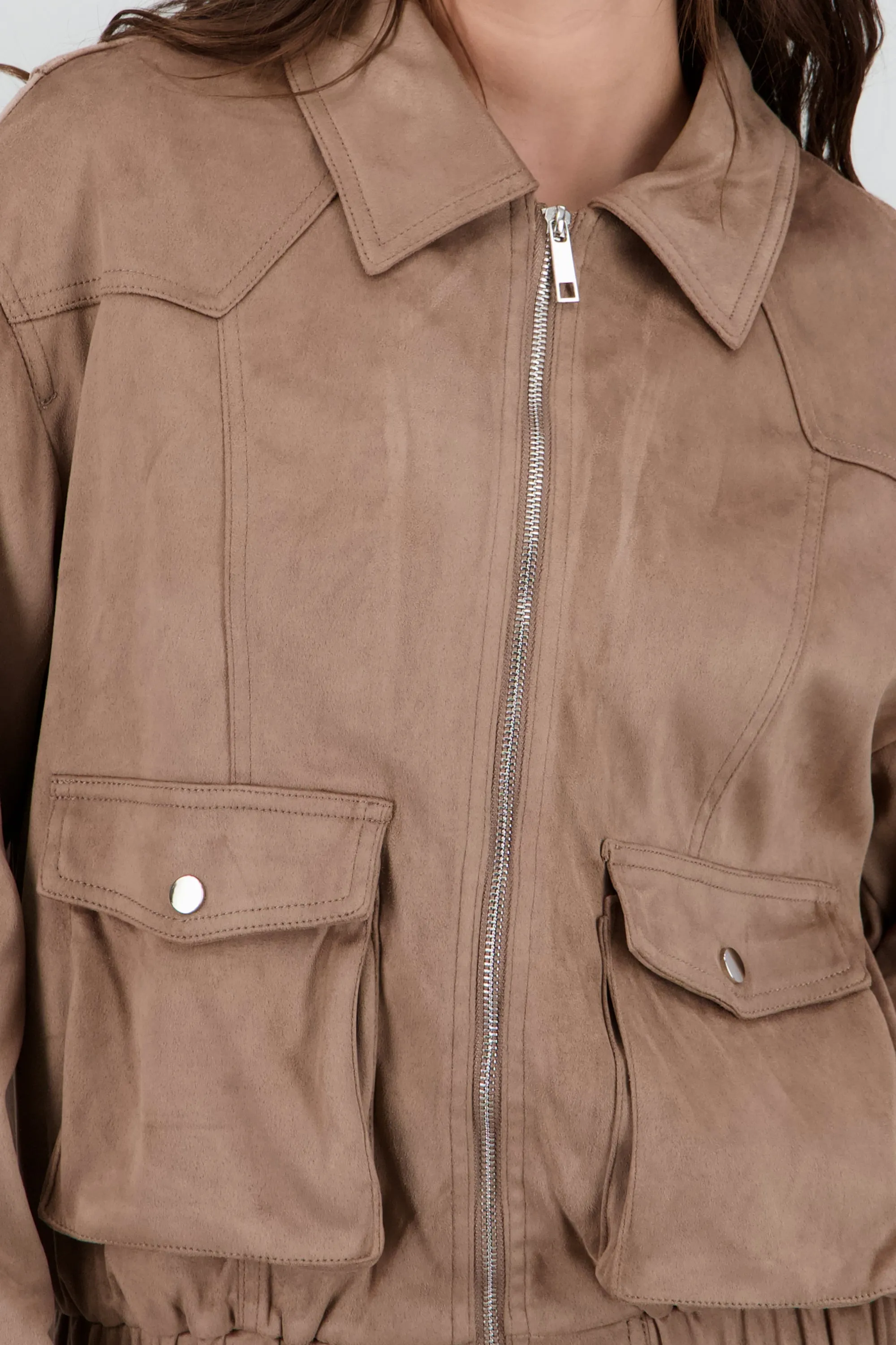 Chamarra con cierre de suede sold by Shasa product image thumbnail 5