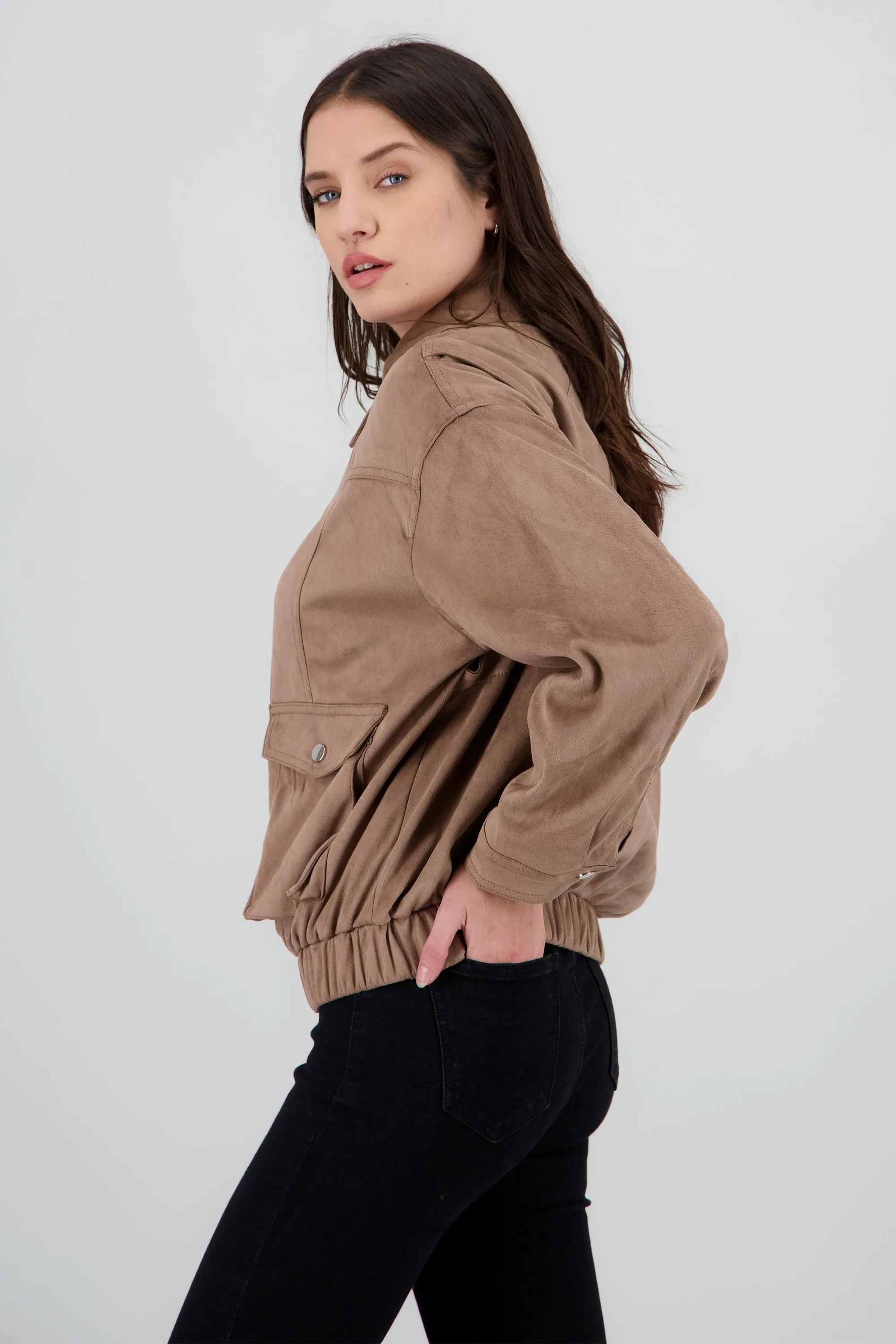 Chamarra con cierre de suede sold by Shasa product image thumbnail 3