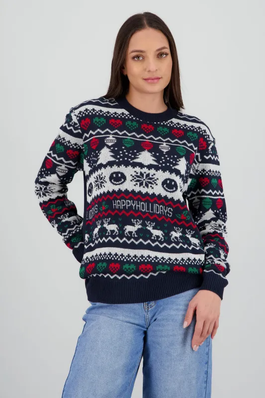 Suéter navidad happy face sold by Shasa