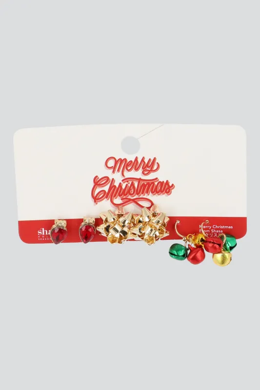 3 PR ARETES FOCO NAVIDEÑO sold by Shasa