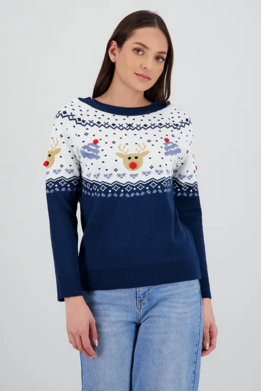 Sueter reno pino detalle pompon sold by Shasa