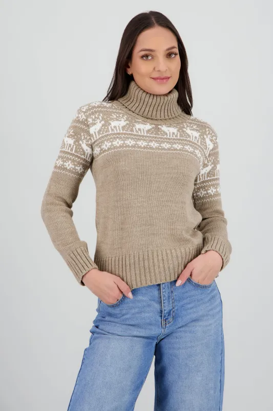 Sueter renos grecas cuello alto sold by Shasa