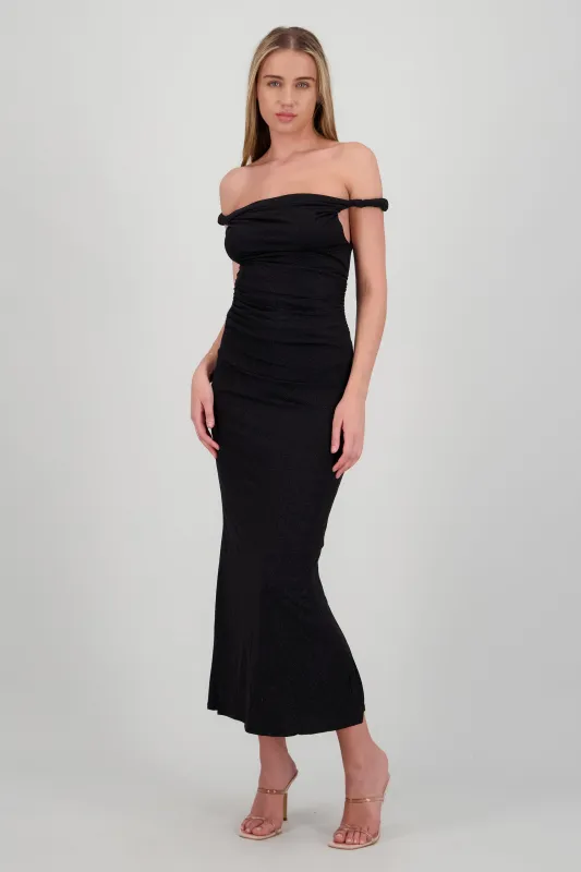 Vestido drapeado brillos sold by Shasa