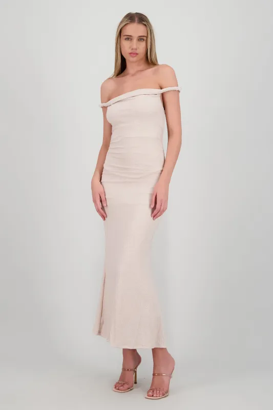 Vestido drapeado brillos sold by Shasa