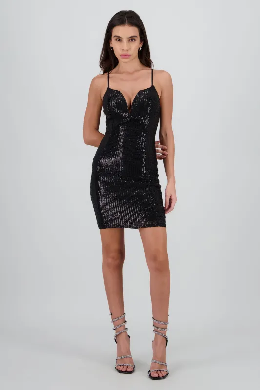 Vestido velvet lentejuela tirantes sold by Shasa