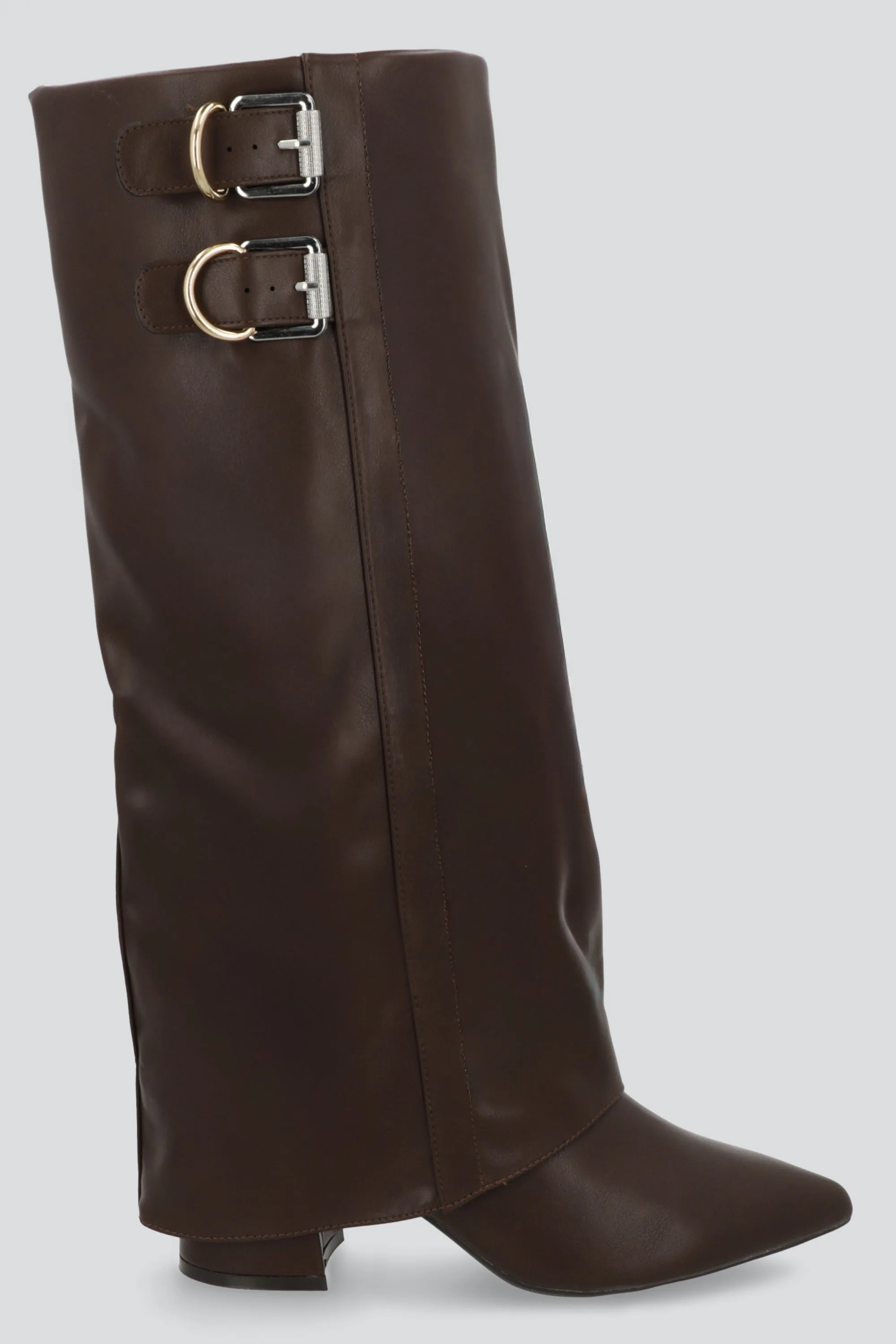 Bota funda alta hebillas sold by Shasa