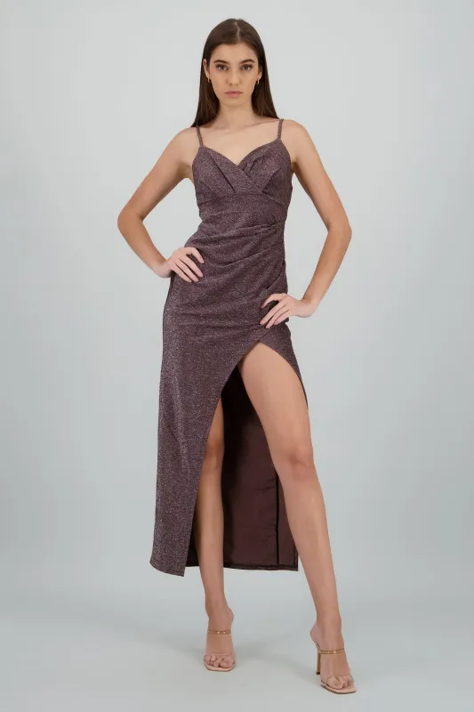 Vestido tirantes detalle brillos drapeado sold by Shasa