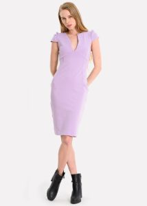 Vestido midi liso cuello v sold by Shasa