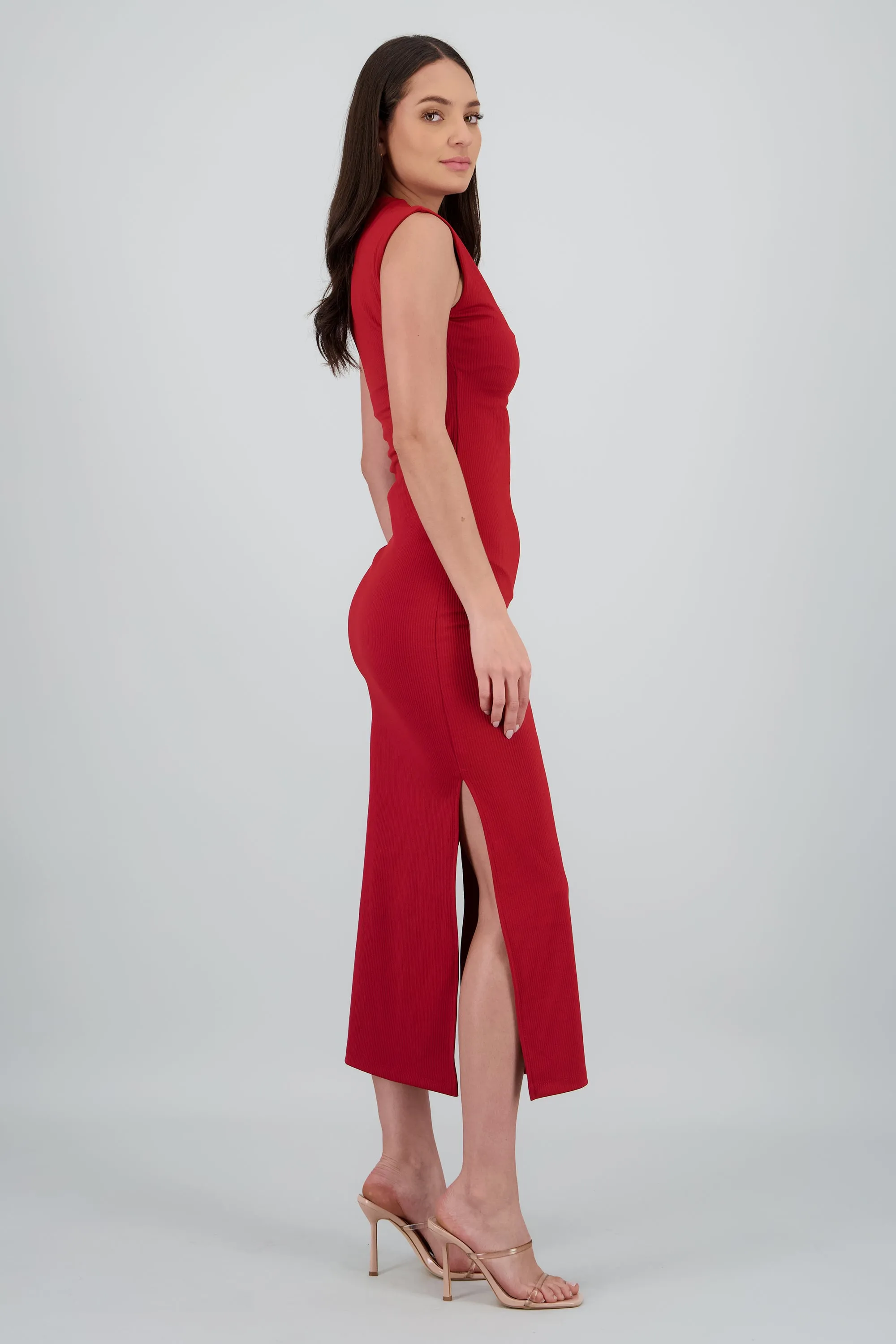 Vestido maxi rib cuello alto sold by Shasa product image thumbnail 3