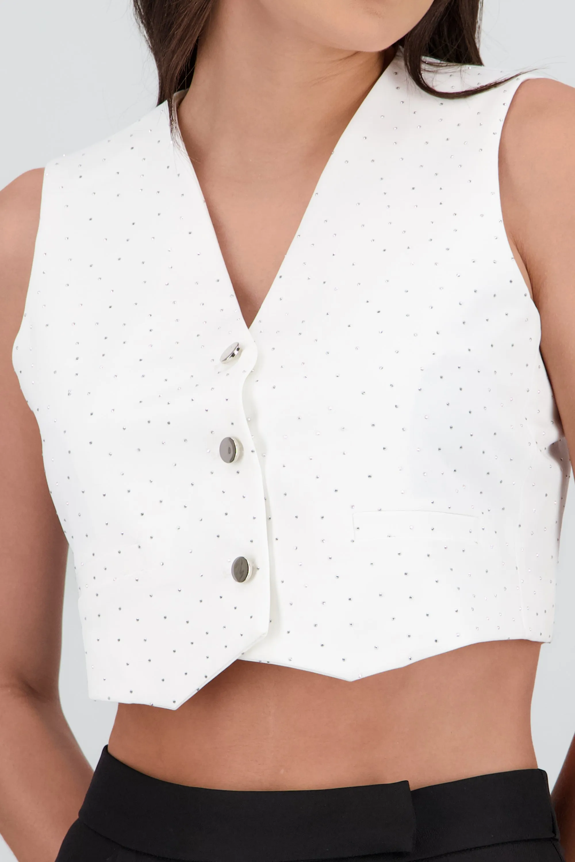 Chaleco corto escote v con brillos sold by Shasa product image thumbnail 5