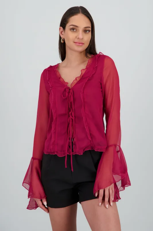 Blusa boho volantes detalle lazos sold by Shasa