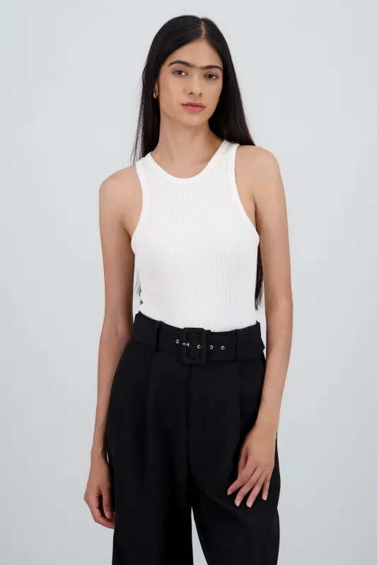 Bodysuit sin mangas de rib grueso sold by Shasa