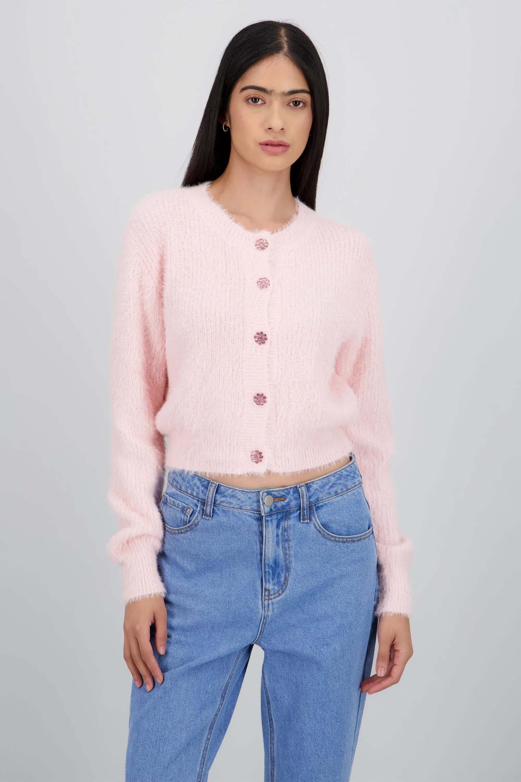 Cardigan tejido boto flores brillos sold by Shasa product image thumbnail 2