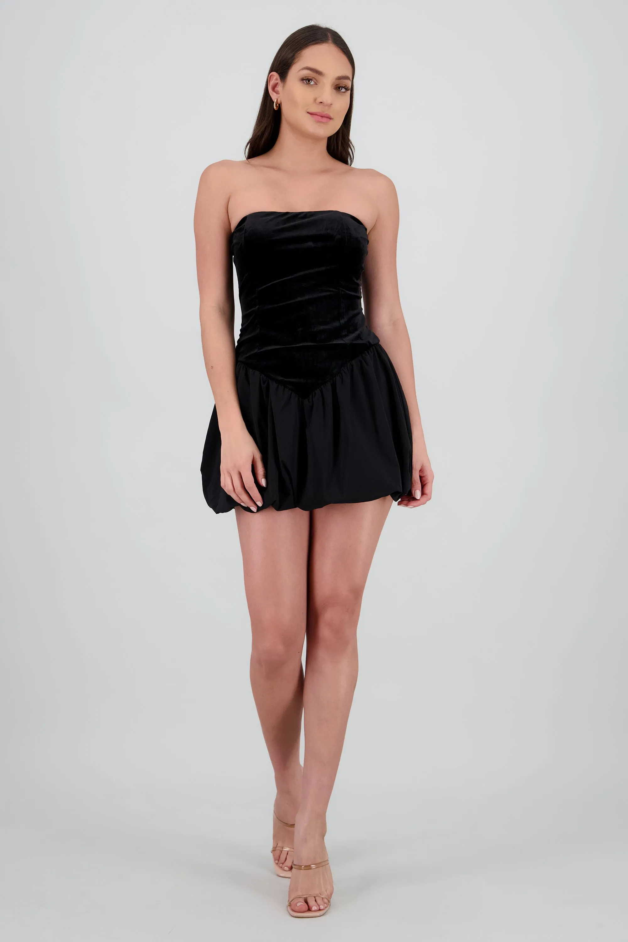 Vestido strapless terciopelo contraste sold by Shasa product image thumbnail 2