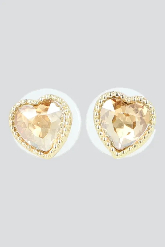 Aretes corazon cristal sold by Shasa