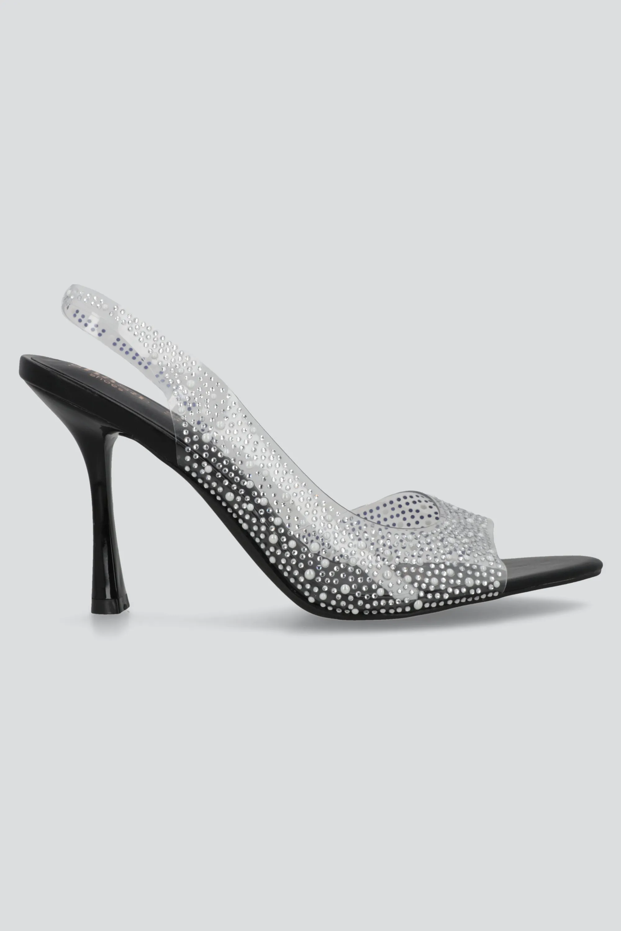 Tacon puntal peep toe transparente aplicaciones sold by Shasa