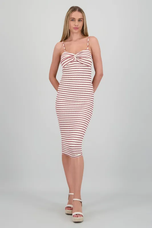 Vestido midi estampado rayas textura sold by Shasa