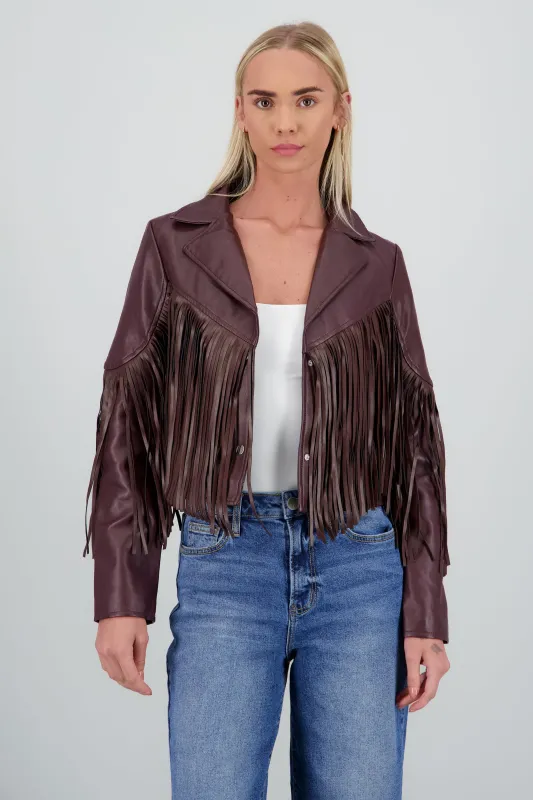 Chamarra fringe PU sold by Shasa