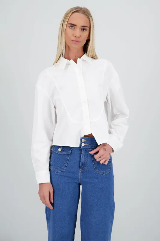 Camisa detalle al frente corte irregular sold by Shasa