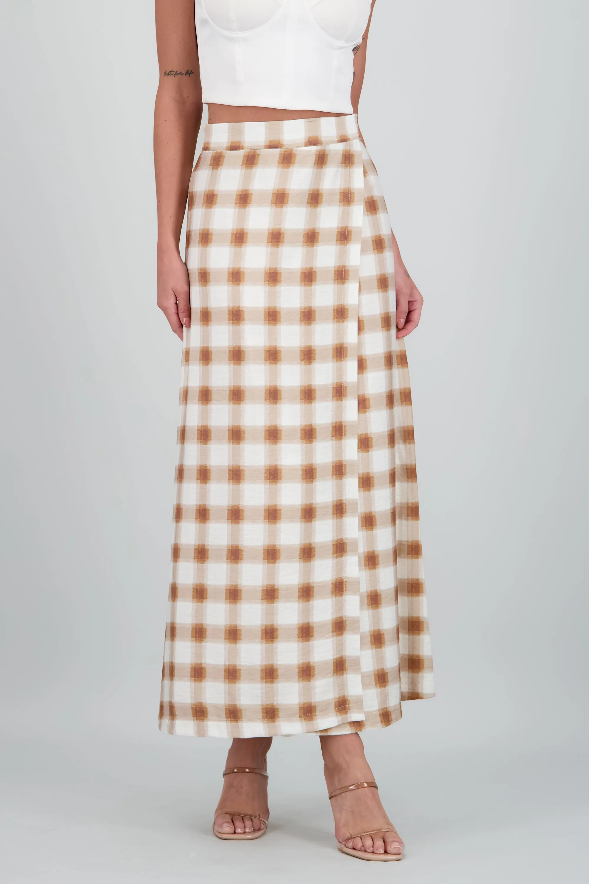 Falda maxi envolvente de cuadros sold by Shasa product image thumbnail 2