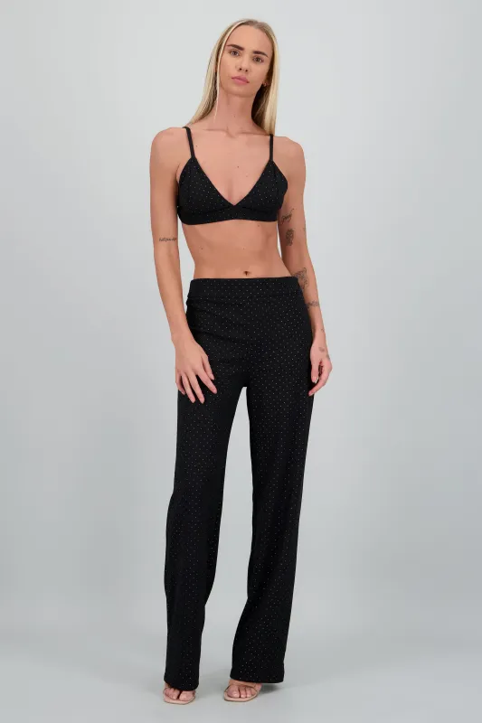 Pantalón recto con brillos made by Shasa