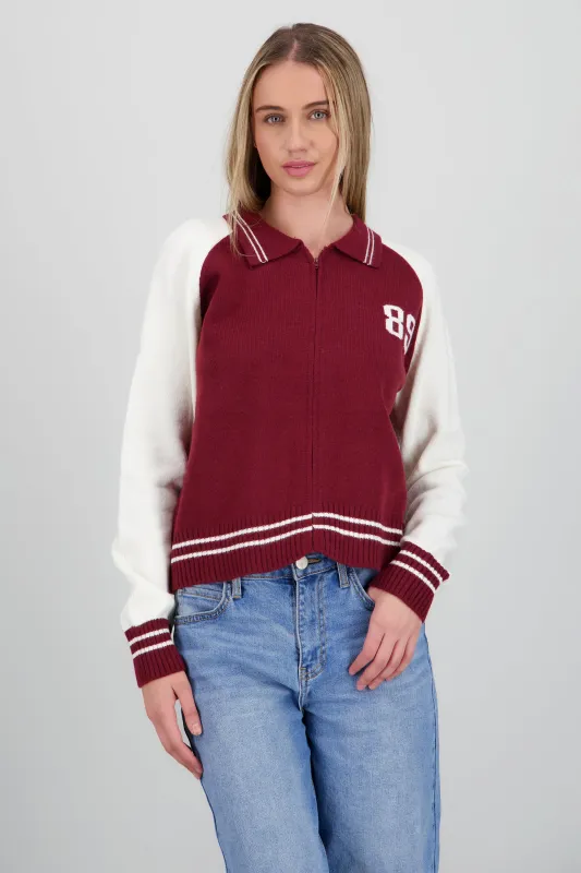 Bomber 89 color block tejido sold by Shasa