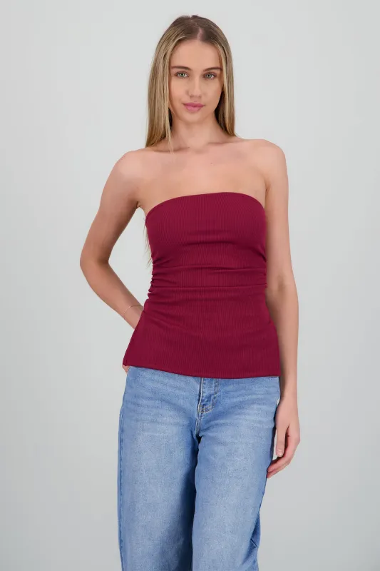 Top strapless rib sold by Shasa