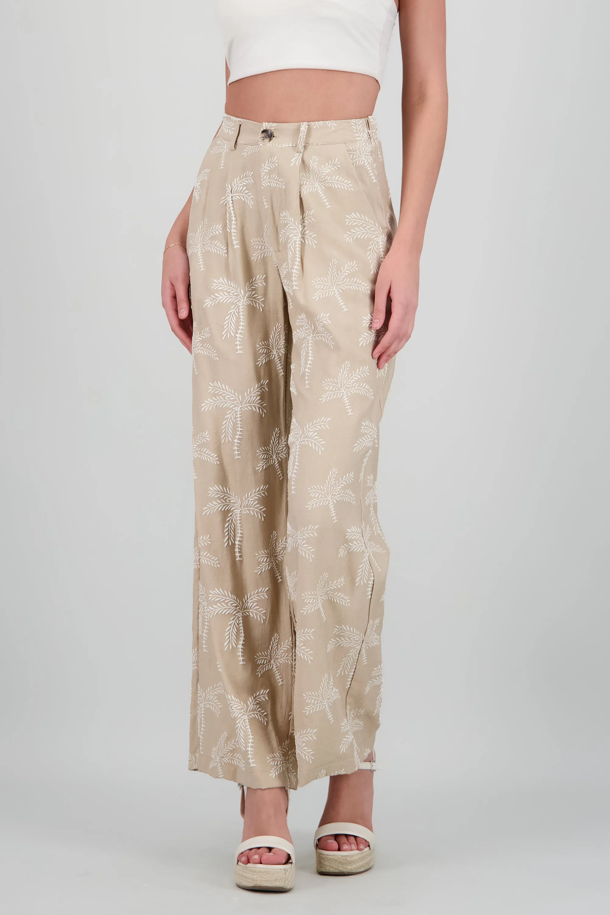 Pantalon recto estampado de palmeras sold by Shasa product image thumbnail 2