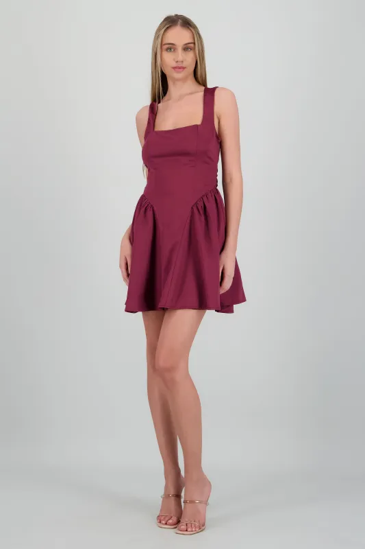 Vestido mini satin detalle espalda moño sold by Shasa