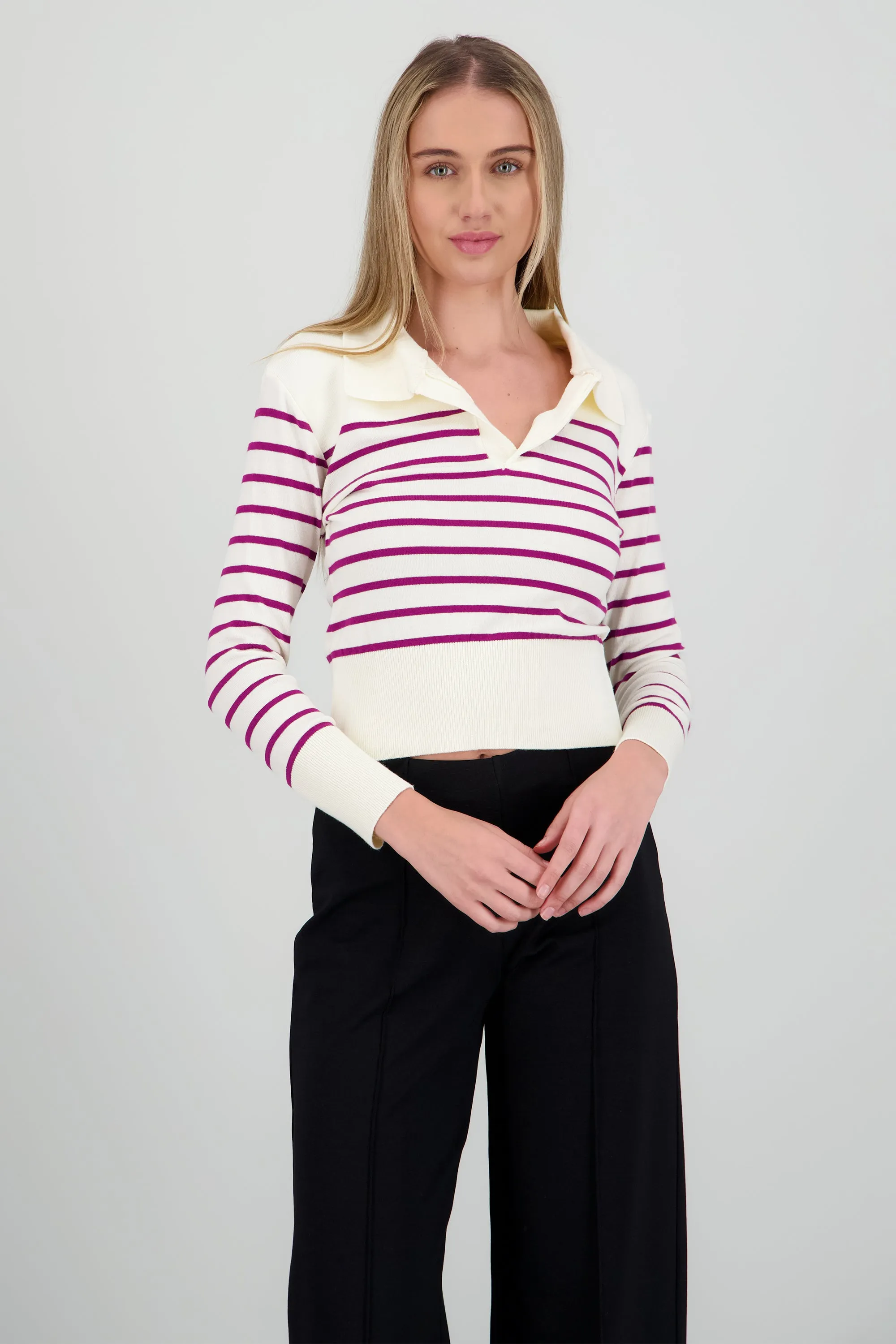 Sueter rayas cuello polo sold by Shasa product image thumbnail 2