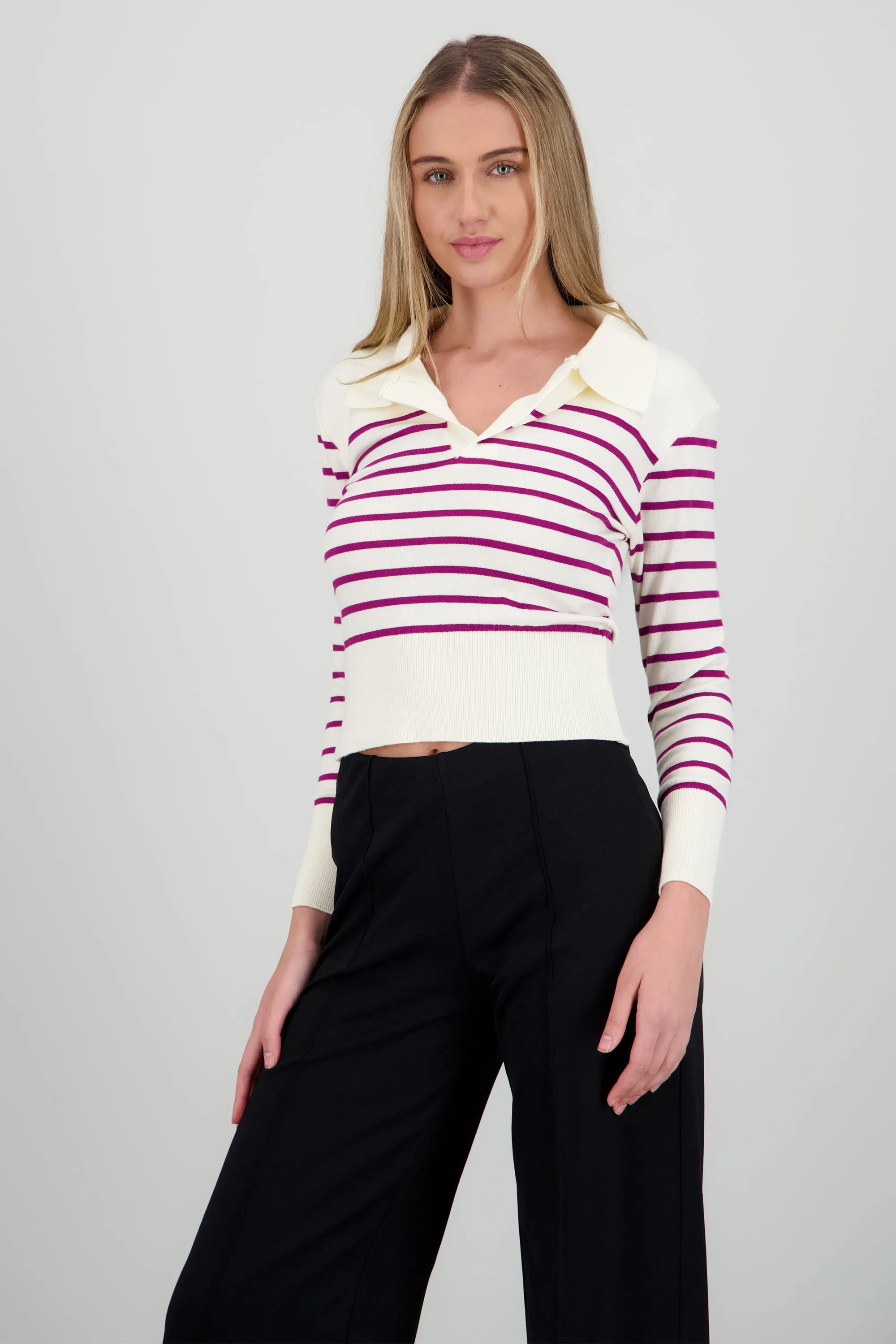 Sueter rayas cuello polo sold by Shasa product image thumbnail 3