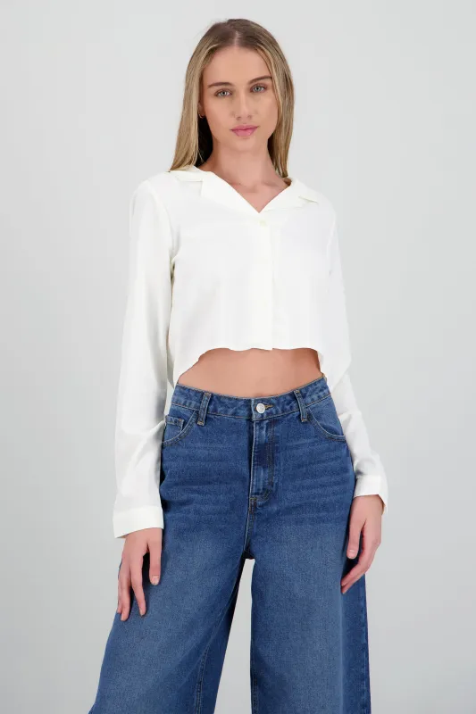 Camisa lisa manga larga sold by Shasa