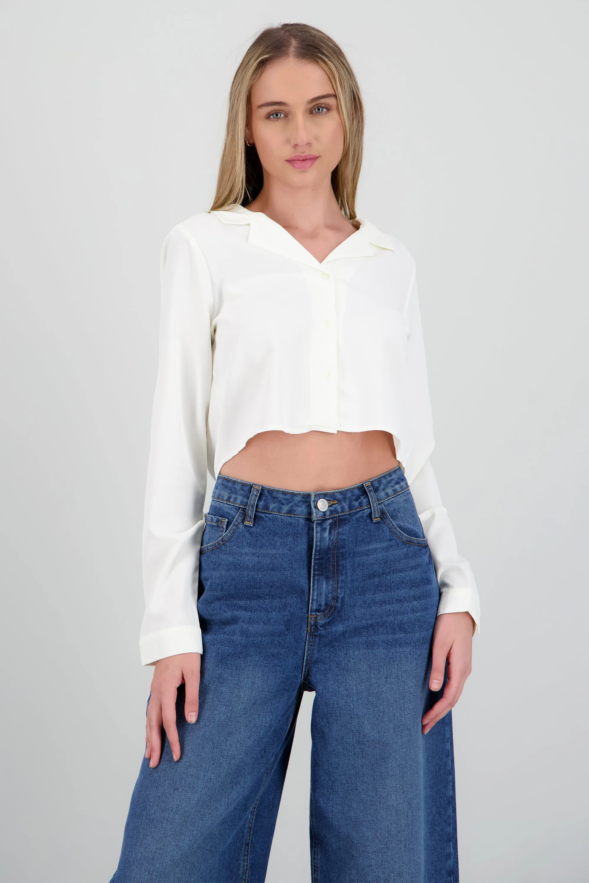 Camisa lisa manga larga sold by Shasa