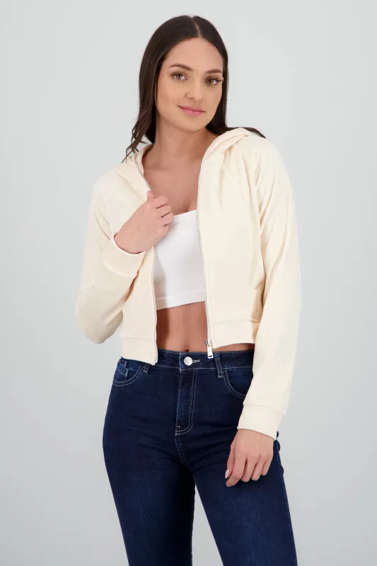 Sudadera larga con cierre velvet sold by Shasa