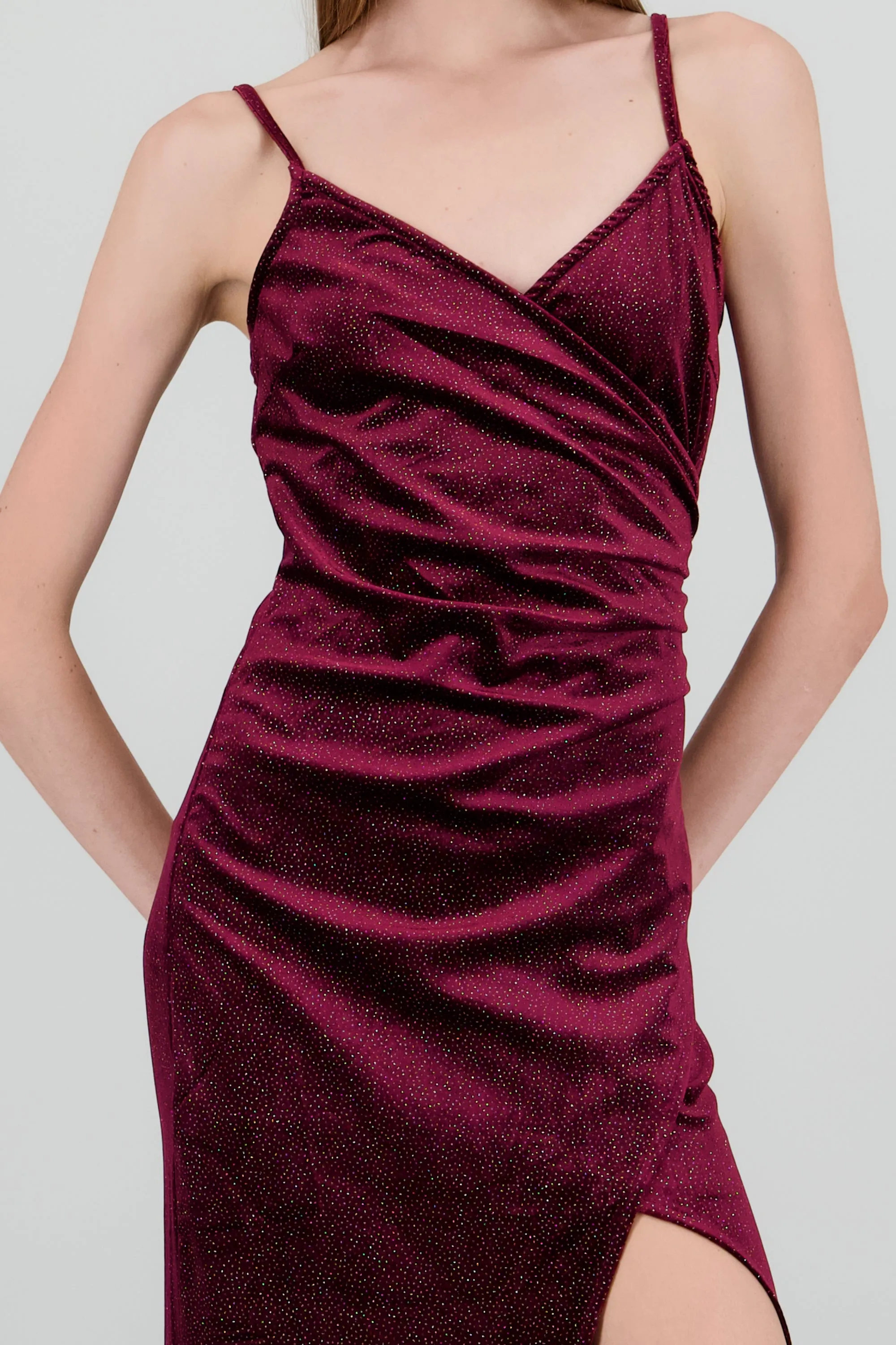 Vestido wrap drapeado terciopeolo brillos sold by Shasa product image thumbnail 5