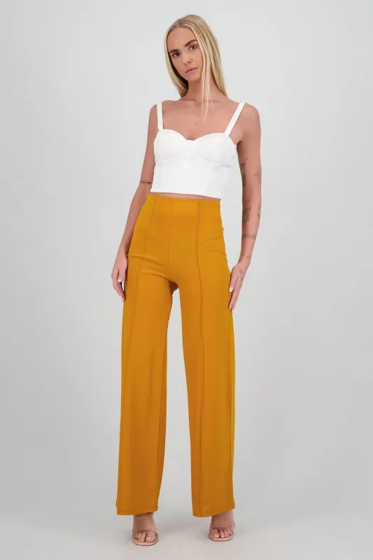 Pantalón Wide Leg Cintura Alta Costuras sold by Shasa