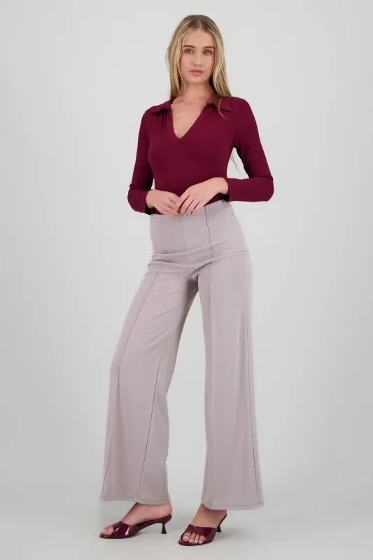 Pantalón Wide Leg Cintura Alta Costuras sold by Shasa