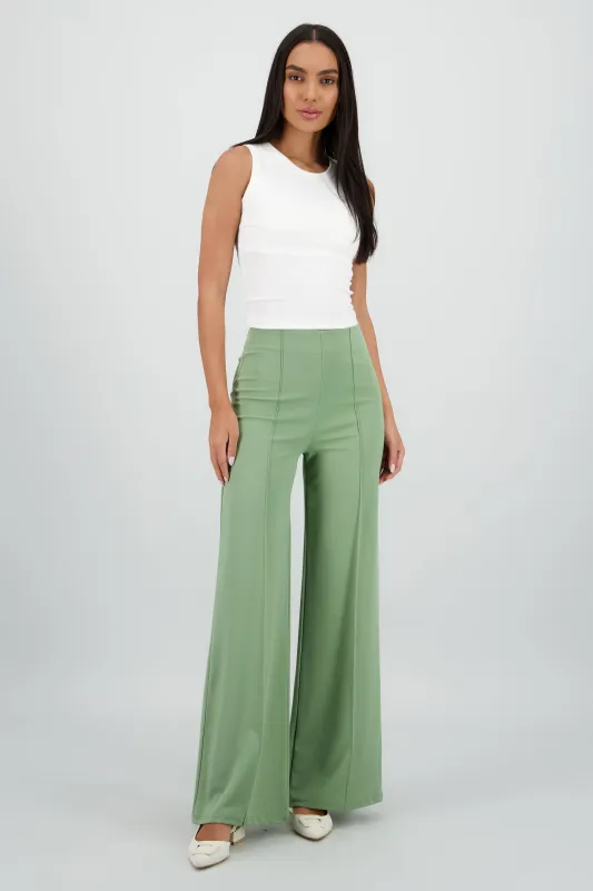 Pantalón Wide Leg Cintura Alta Costuras sold by Shasa