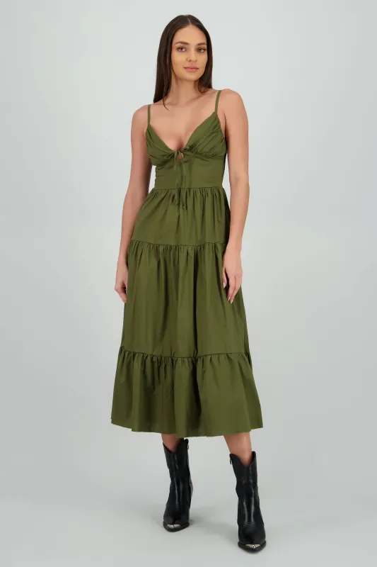 Vestido maxi tirantes olanes sold by Shasa