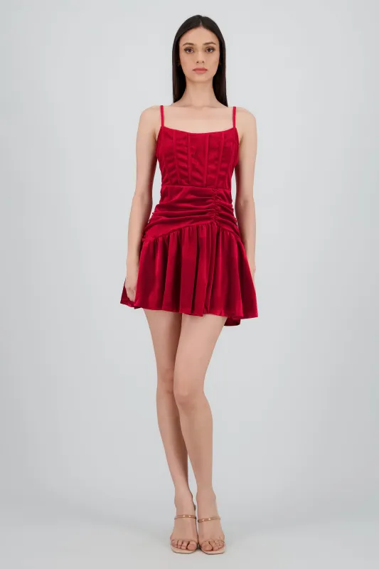 Vestido velvet detalle frunce tirantes sold by Shasa